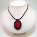 Gothic, necklace, chainmaille pendant, cameo jewelry, red rose, vampire, goth, elegant.