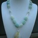 Gabrielle Three-in-one necklace, amazonite teardrop, white freshwater pearls, sterling silver
