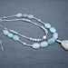 Gabrielle Three-in-one necklace, amazonite teardrop, white freshwater pearls, sterling silver