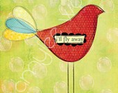Scripture art, i'll FLY away Christian art print (size: 8x10)