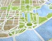 Washington DC City Map Original Watercolor Large 11x17 Hand painted Map