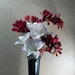 Memorial Flowers for Grave Decoration white lilies and red freesia