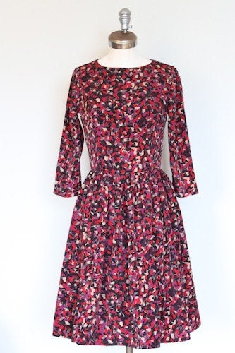 Vintage inspired handmade 1950s dress, size 2 (Euro 34) Ready to ship.