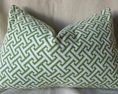Designer Pillow Cover 12 x 18 - Greek Key Green