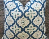 Designer Pillow Cover - Moroccan Aquamarine - 18 x 18 - Indoor/Outdoor
