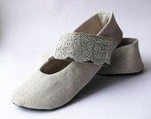 Women shoes ballet flat 7 US ready to ship handmade natural