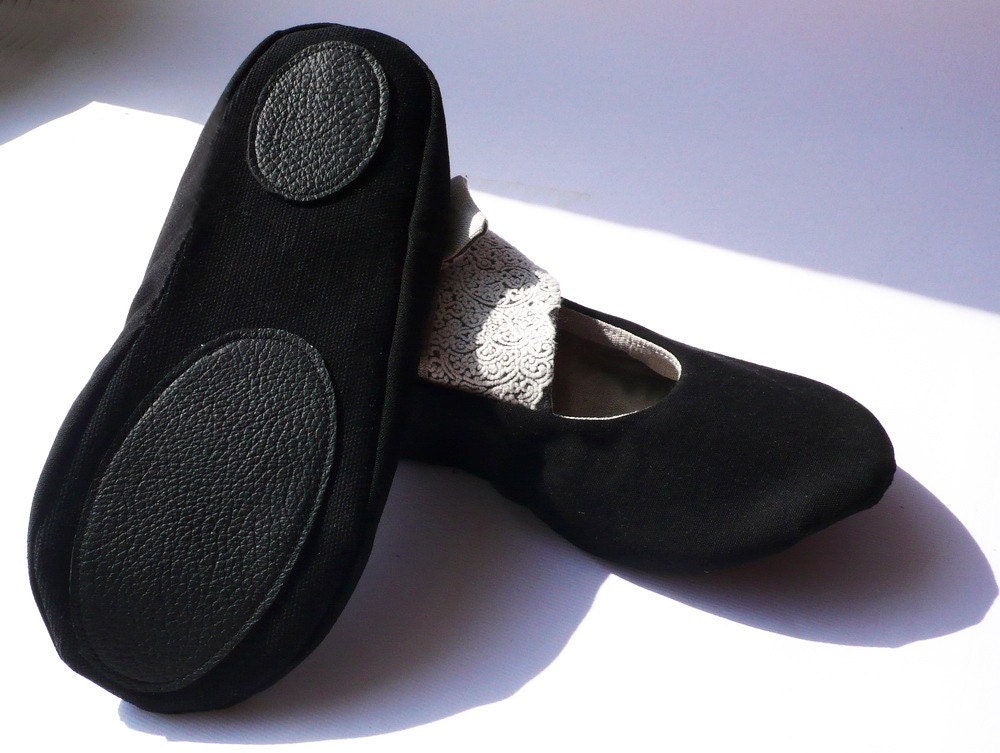 Non slip leather patches for room shoe ballet flat woman handmade add on