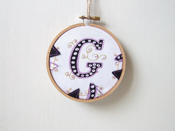 letter G embroidery hoop