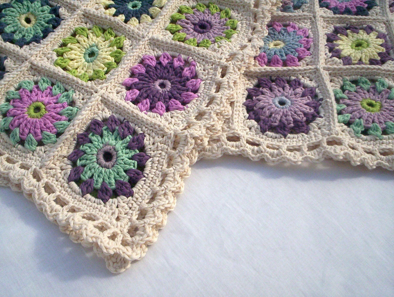 organic cotton crochet blanket