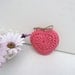pink flambe crochet heart with a choice of  lavender