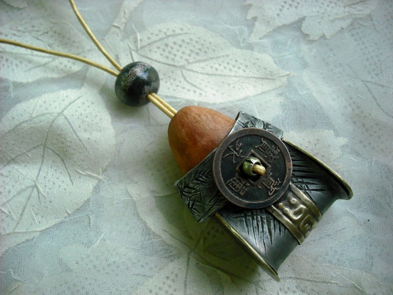 Mixed metal and wood Inro box