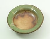 Stoneware Dish in Olive Green & Burgundy Cloud Burst