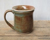Ceramic Mug with Strainer / Handmade Tea Cup with Strainer in Desert Sage
