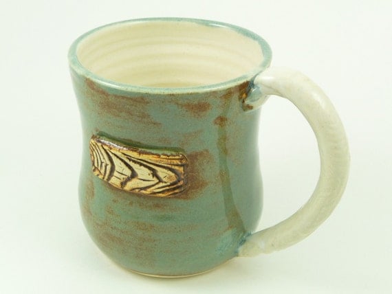 Ceramic Coffe Mug // Handmade Pottery Mug // Emerald Green
