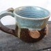 Leaf Coffee Mug in Bluegray & Temmoku Brown