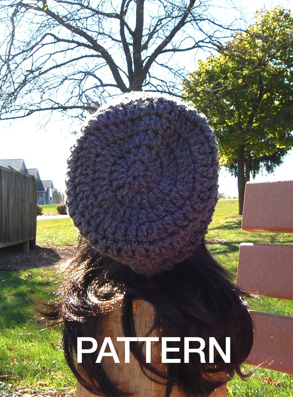Super Easy Crochet Hat PATTERN, PDF Download Simple Crochet Slouchy Beanie Adult Hat Pattern