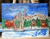 Houses in the Woods 9x12