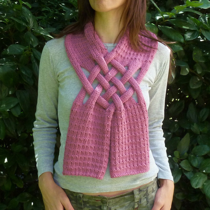 Scarf Knitting Pattern Weave - PDF ebook how to easy Knit Pattern - unisex adult UNIQUE pattern