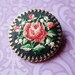 Floral Embroidered Brooch - Vintage 1960s