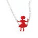 Red girl on a swing - FREE SHIPPING - red plexiglas necklace with silver nickel chain