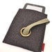 Kindle, e reader, Nook Tablet Wool Felt Case in Anthracite with Elastic and Antigue Gold Eyelet