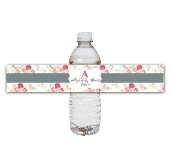 Shabby Chic Floral Printable Water Bottle Labels - Baby Shower or Birthday Party Il_170x135