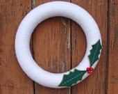 Holly Wreath. Christmas Wreath. Holly Berries Wreath. Green & Red Wreath. (W57) READY to ship