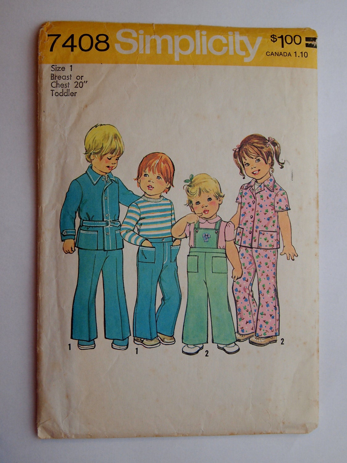 Vintage Simplicity Child's Jacket Pants Shirt Sewing Pattern 7408