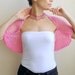 Pink shrug/shawl - boho rose kimono sleeve bolero/capelet - organic cotton