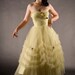 Vintage 1950s Wedding Dress Yellow Tulle Bombshell Cupcake Strapless Bridal Fashions