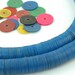 Vintage African Vinyl (Vulcanite) Record Beads, BRIGHT Blue 10x.5mm