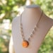 HUGE SALE SALE Peach Rose and White Pearl Beaded Necklace in Vintage Style Antique Brass
