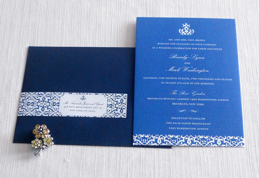 Navy Blue Wedding Invitation (sample)