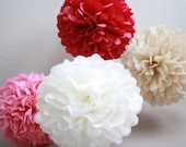 Tissue Paper Pom Poms - Set of 6 Poms - Your Color Choice- Sale