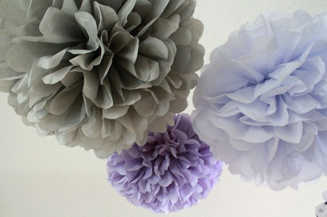 3 Paper Pom Poms - Your Color Choice- SALE