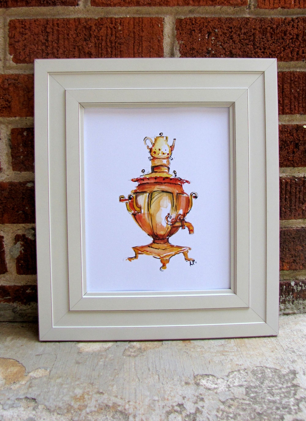 Watercolor Samovar - Print 8 x 10