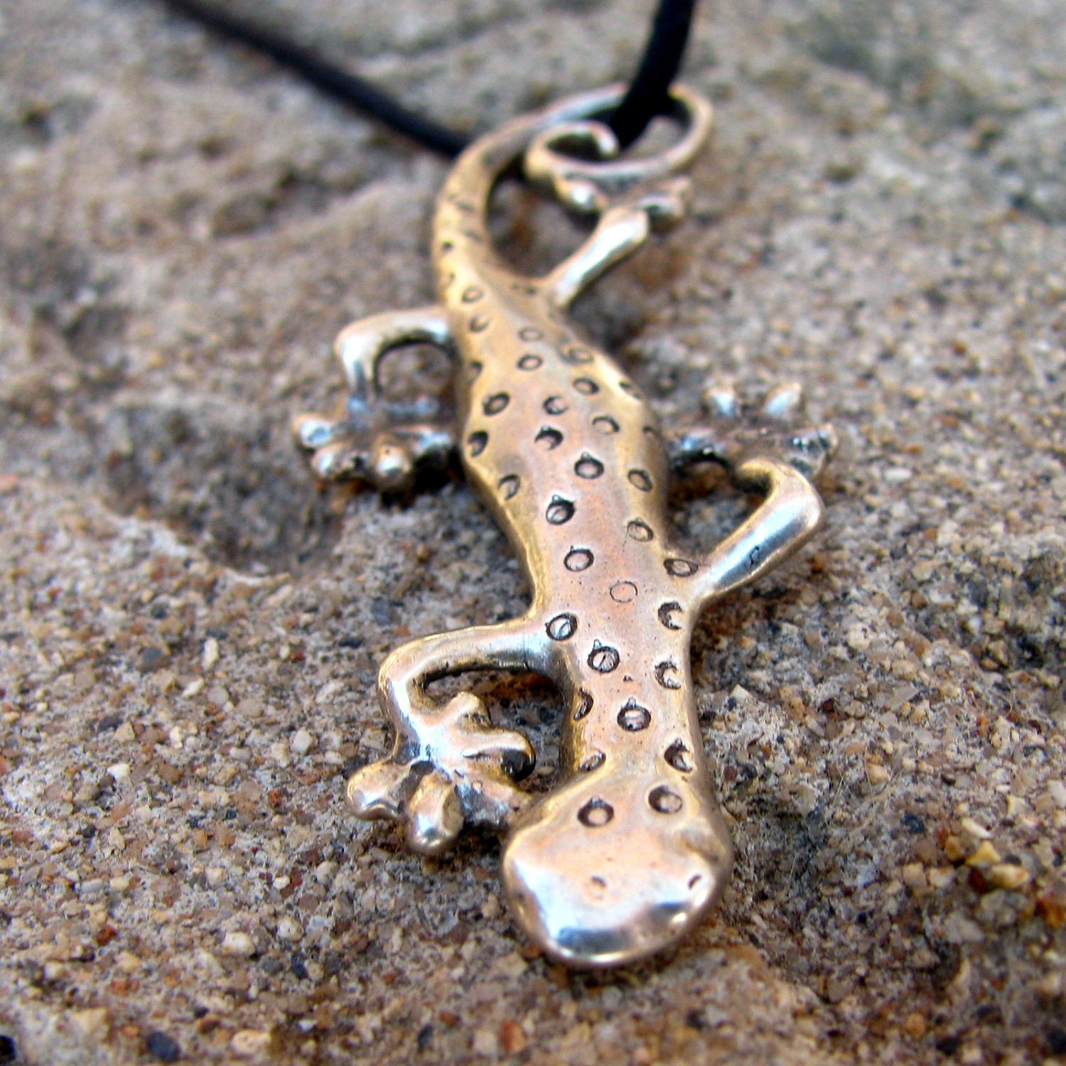 Silver Lizard Gecko Necklace or Pendant by diggersgoldjewelry