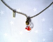 Necklace Zen Goldfish. Miniature in Bottle. Terrarium necklace.