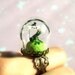Green Ring "A Little Prince Frog want a kiss" - Ring engagement with terrarium
