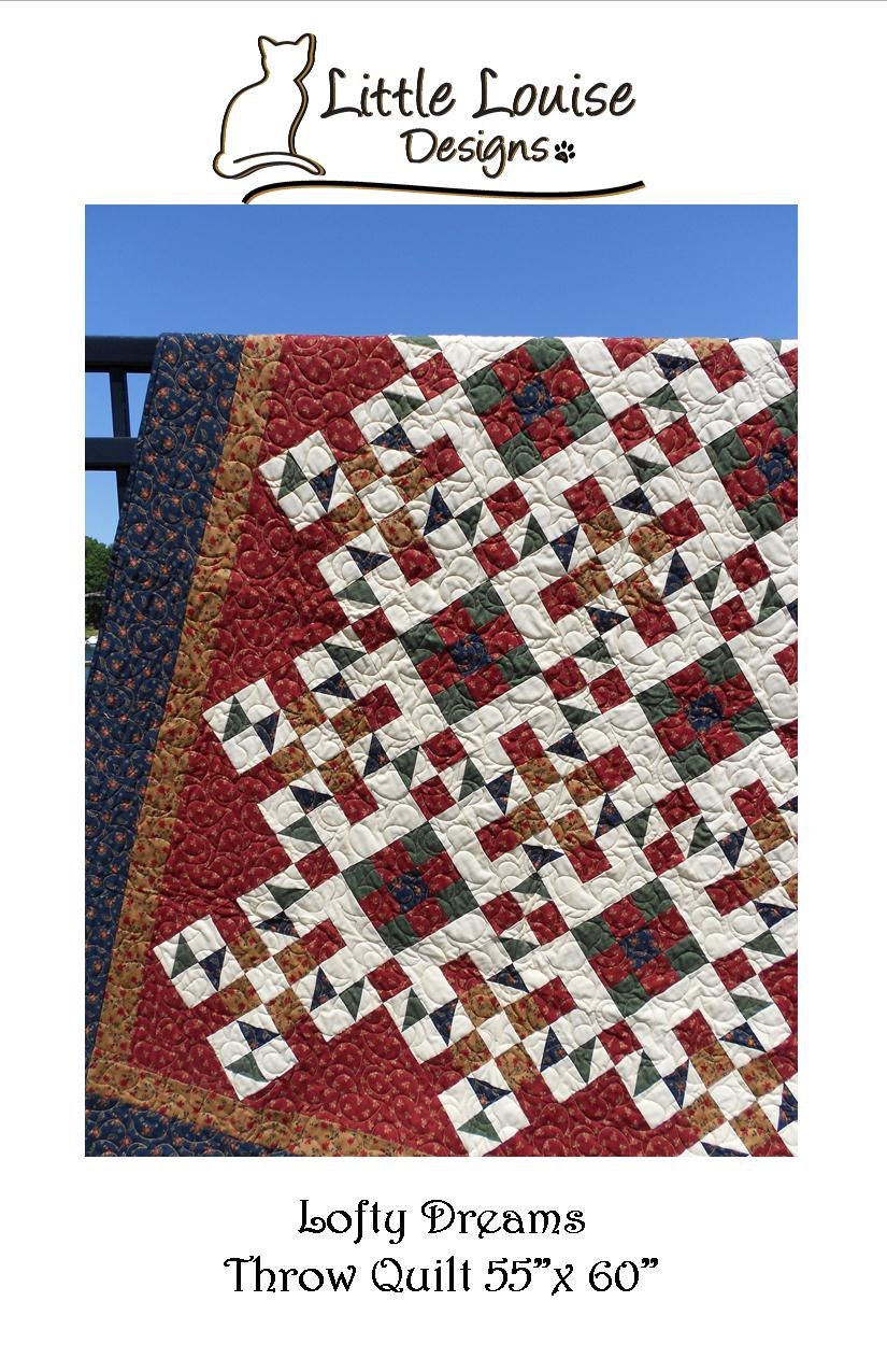 25% Off Coupon Code - Quilt Patterns - Lofty Dreams Quilt Pattern Throw Quilt size 55 x 60