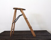 Antique Wood Stool // JRG Ladder Stool