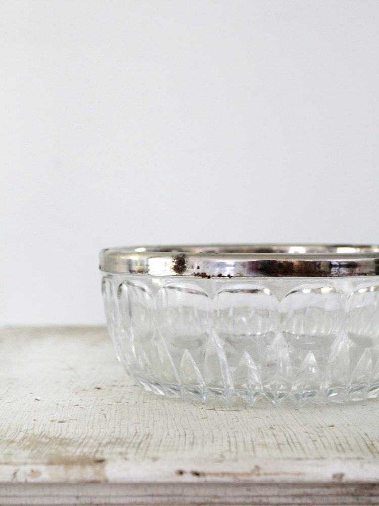 1950s Vintage Crystal Bowl by Leonard  // Italian Crystal