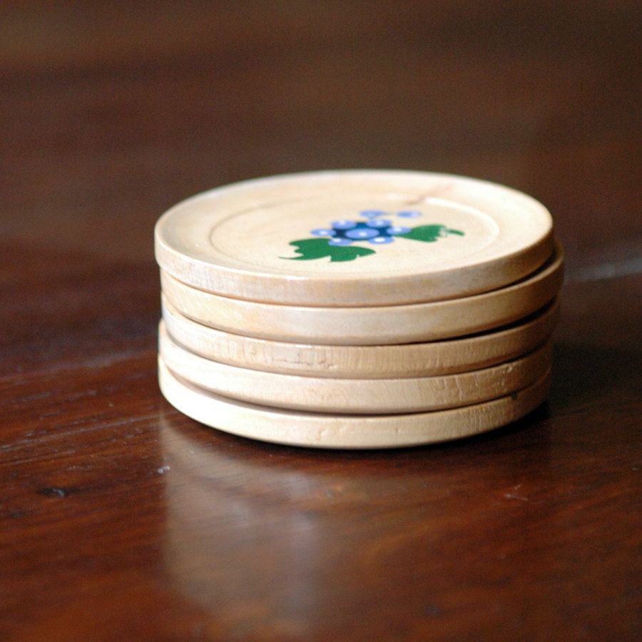 Mid Century Wood Coasters // Fruit Parfait