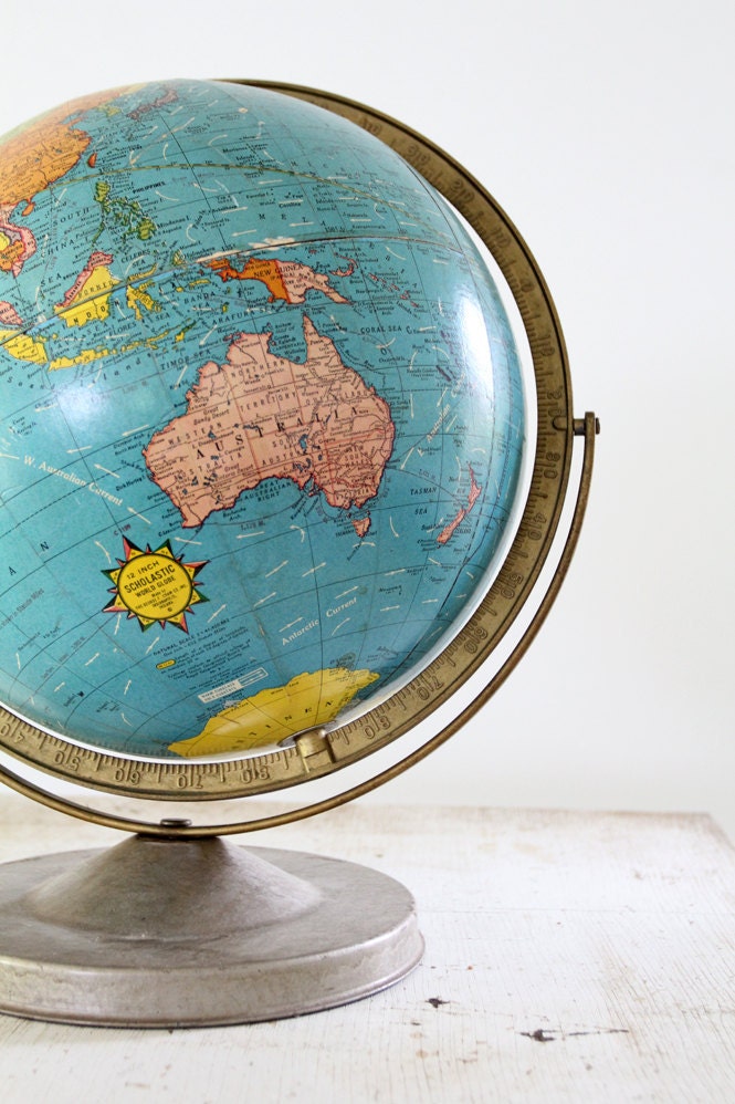 1960s Globe // Scholastic 12 inch World Globe