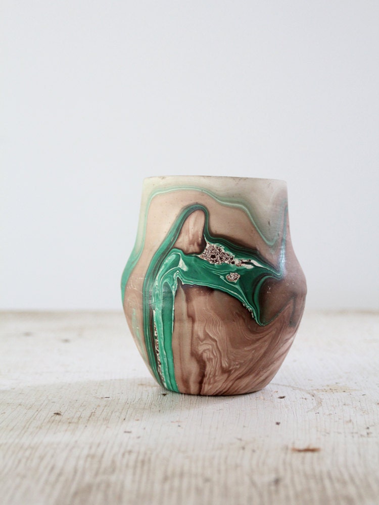 Vintage Painted Desert Pottery // natural vase