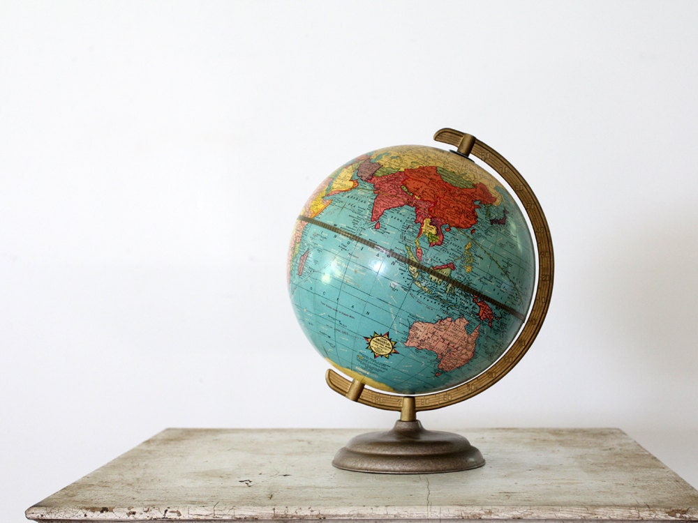 Mid Century World Globe // 1950s World Explorer