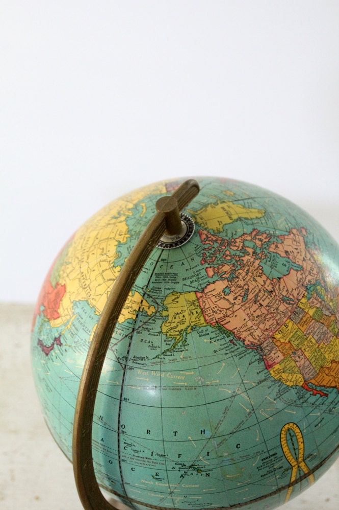 Mid Century World Globe // 1950s World Explorer