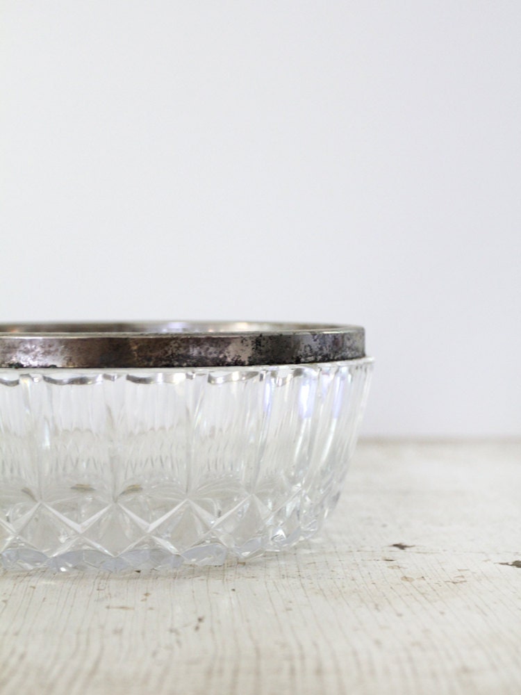 1950s Vintage Lead Crystal Bowl // William Adams