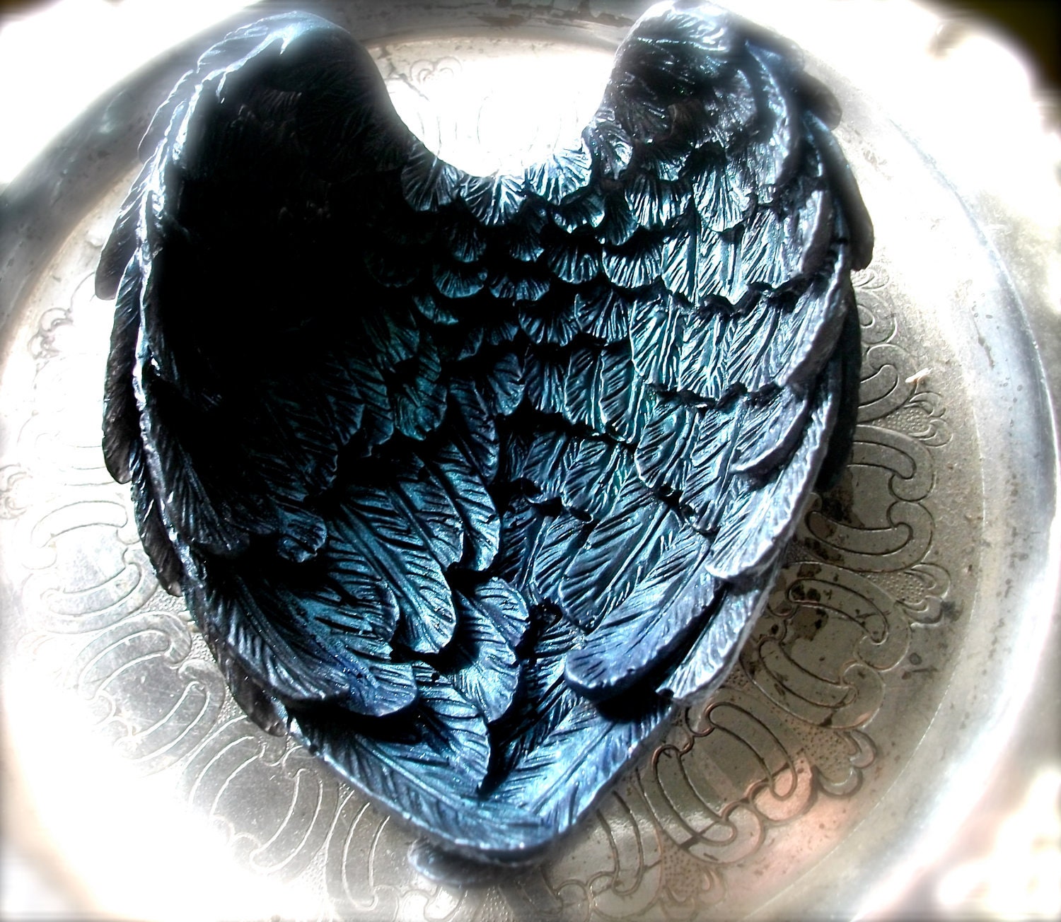 SOAP, Edgar Allan Poe Autumns Raven Wings in Black and Shimmering Green, Handmade, Scented Blackberry - thecharmingfrog