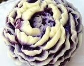 SOAP, Wine, Peony with Cream Highlights, Touch of Blue Sparkle, Scented in Wild Cherry, Handmade, Vegetable Based